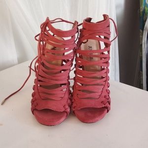 4inch, ankle tie up heel